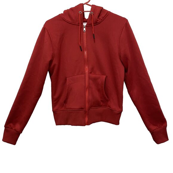 Sweaters - Pop-Up Women’s Zip Up Hoodie Fleece Lined Soft Jacket SizeM Red